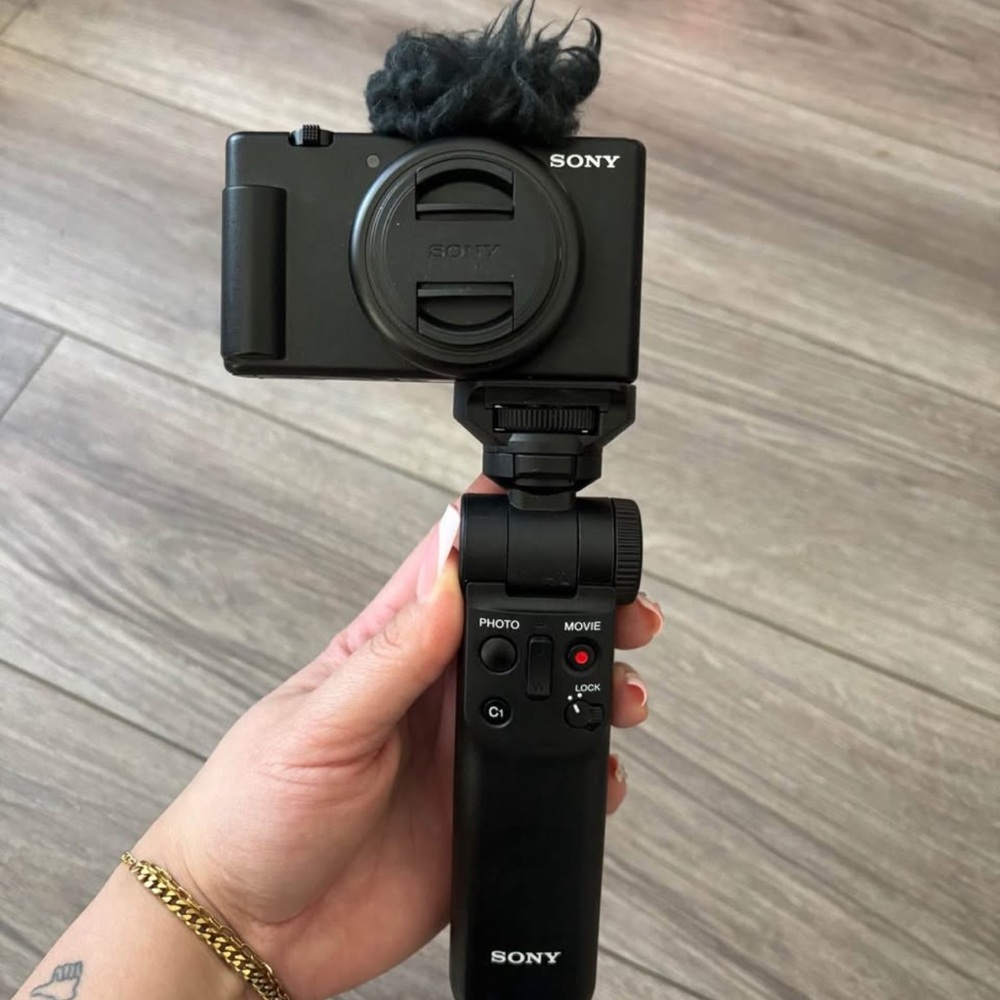 Sony Black Digital Camera with Bluetooth Grip